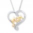 Mom Necklace 1/20 ct tw Diamonds Sterling Silver/10K Gold