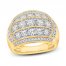 Men's Diamond Ring 3 ct tw Round-cut 10K Yellow Gold