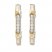 Diamond Hoop Earrings 1 ct tw Round/Baguette 10K Yellow Gold