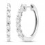 Diamond Huggie Hoop Earrings 1/2 ct tw Marquise-cut 10K White Gold
