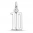 Number 10 Charm Sterling Silver