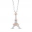 Disney Treasures Aristocats Diamond Necklace 1/20 ct tw Sterling Silver/10K Rose Gold