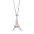 Disney Treasures Aristocats Diamond Necklace 1/20 ct tw Sterling Silver/10K Rose Gold