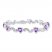 Amethyst Heart Bracelet Diamond Accents Sterling Silver