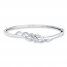 Diamond Bangle Bracelet 1/20 ct tw Round-cut Sterling Silver