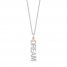 Hallmark Diamonds Dream Necklace 1/6 ct tw Sterling Silver/10K Rose Gold 18"