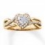 Diamond Engagement Ring 3/4 ct tw Heart/Round 14K Yellow Gold