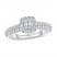 Adrianna Papell Diamond Engagement Ring 5/8 ct tw Princess/Round/Baguette-cut 14K White Gold