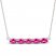 Lab-Created Ruby Bar Necklace Sterling Silver 18"