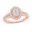 Multi-Diamond Engagement Ring 1/2 ct tw Round-cut 10K Rose Gold