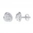 Love Knot Earrings Diamond Accents Sterling Silver