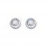 Diamond Solitaire Earrings 1/10 ct tw Sterling Silver