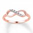 Diamond Infinity Ring 1/20 ct tw Round-cut 10K Rose Gold