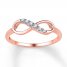 Diamond Infinity Ring 1/20 ct tw Round-cut 10K Rose Gold