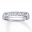 Men's Wedding Band 1/4 ct tw Diamonds 10K White Gold