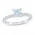 First Light Diamond Engagement Ring 1-1/5 ct tw Princess/Round 14K White Gold