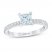 First Light Diamond Engagement Ring 1-1/5 ct tw Princess/Round 14K White Gold