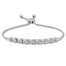 Diamond Bolo Bracelet Sterling Silver