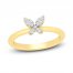 Diamond Butterfly Ring 1/10 ct tw Round-cut 10K Yellow Gold