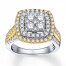 Diamond Engagement Ring 2 ct tw Round-cut 14K Two-Tone Gold