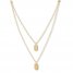 Dog Tag Layered Necklace 14K Yellow Gold 16" to 18" Adjustable