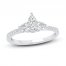 Diamond Engagement Ring 3/8 ct tw Round/Pear 10K White Gold