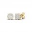 Diamond Halo Stud Earrings 1/2 ct tw Round-Cut 10K Yellow Gold