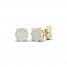 Diamond Halo Stud Earrings 1/2 ct tw Round-Cut 10K Yellow Gold