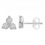 3-Stone Diamond Earrings 1/10 ct tw Round-cut Sterling Silver