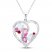 Lab-Created Opal/Lab-Created Ruby/Pink & White Lab-Created Sapphire Heart Necklace Sterling Silver 18"