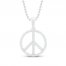 Diamond Peace Necklace 1/5 ct tw Round-cut Sterling Silver 18"