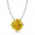 Citrine Solitaire Necklace Sterling Silver 18"