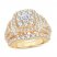 Diamond Engagement Ring 3 ct tw Round/Baguette 14K Yellow Gold