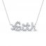 Diamond Faith Necklace 1/8 ct tw Sterling Silver 17.25"