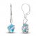 Swiss Blue Topaz & White Lab-Created Sapphire Wrap Earrings 10K White Gold