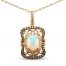 Le Vian Creme Brulee Opal Necklace 7/8 ct tw Diamonds 14K Strawberry Gold 18"