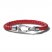 Bulova Braided Leather Bracelet Red 8.5"
