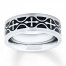 Men's Wedding Band Stainless Steel/Black Ion-Plating 7mm