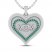 Lab-Created Emerald MOM Heart Necklace Sterling Silver 18"