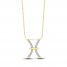 Diamond Pisces Necklace 1/10 ct tw Round-cut 10K Yellow Gold 18"