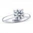 THE LEO Ideal Cut Diamond Solitaire Engagement Ring 1-1/2 ct tw 14K White Gold