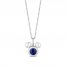 Disney Treasures Mickey Mouse Blue Lab-Created Sapphire & Diamond Necklace Sterling Silver 17"