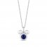 Disney Treasures Mickey Mouse Blue Lab-Created Sapphire & Diamond Necklace Sterling Silver 17"