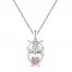 Diamond Owl Necklace 1/20 carat tw Sterling Silver/10K Gold