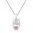 Diamond Owl Necklace 1/20 carat tw Sterling Silver/10K Gold