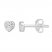 Diamond Heart Earrings 1/5 ct tw Round-cut 10K White Gold