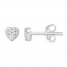 Diamond Heart Earrings 1/5 ct tw Round-cut 10K White Gold