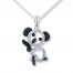 Diamond Koala Necklace 1/20 ct tw Black/White Sterling Silver