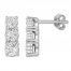 Three-Stone Diamond Earrings 1/4 ct tw Sterling Silver