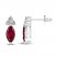 Lab-Created Ruby & White Lab-Created Sapphire Drop Earrings Sterling Silver